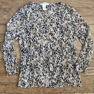RAFAEL Animal Print Blouse - Black and Cream